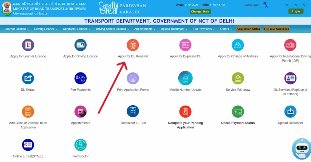 Apply for DL Renewal